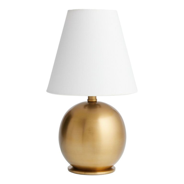 Shea Mini Brass Metal Orb Empire Shade Table Lamp image number 1