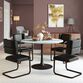 Bowman Gray Marble Top and Black Tulip Dining Table image number 1