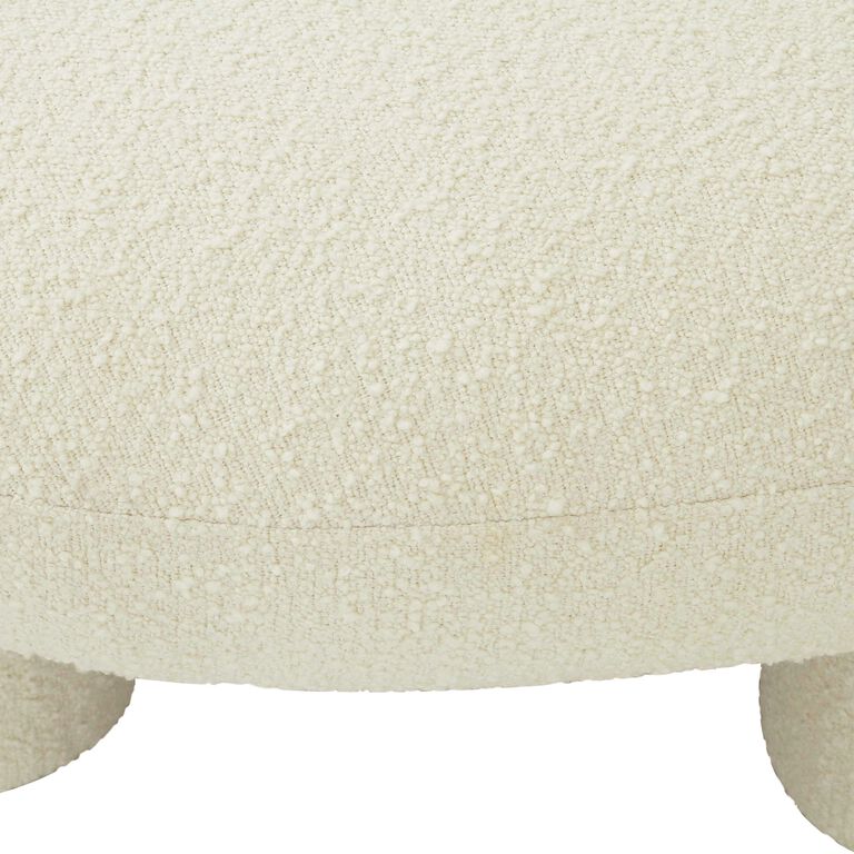 Cleo Oval Boucle Upholstered Ottoman image number 4