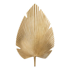 Brass Metal Palm Leaf Wall Sconce