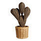 Natural and Black Woven Rattan Cactus Decor image number 0