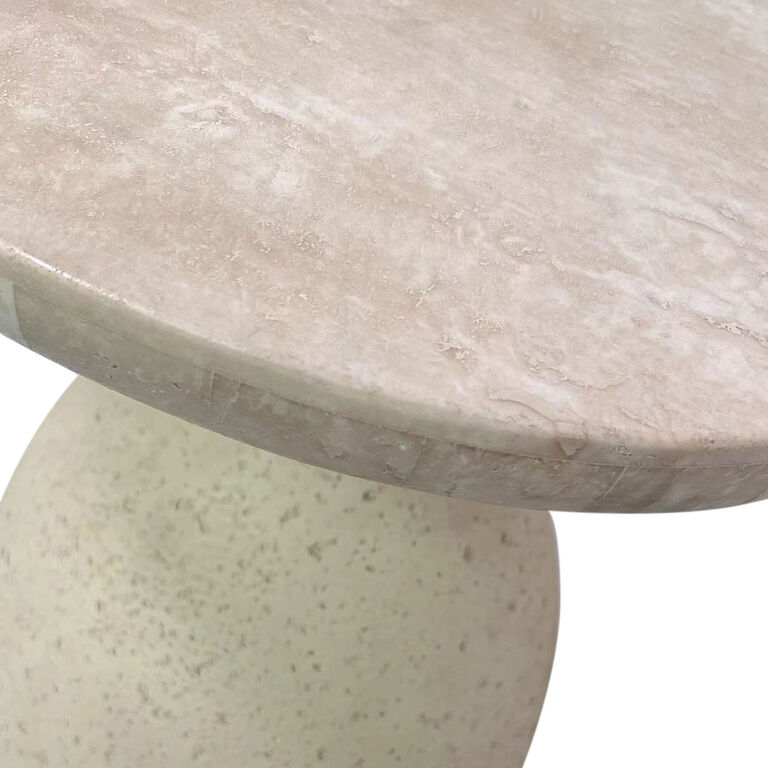 Cream Marble and Resin Side Table image number 4