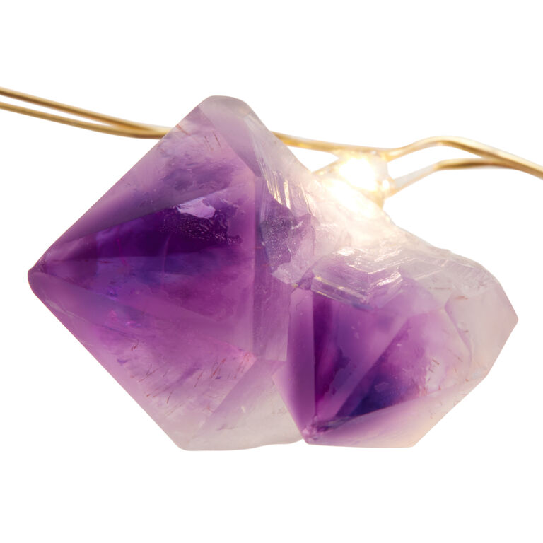 Genuine Amethyst Micro LED Battery Operated String Lights image number 2
