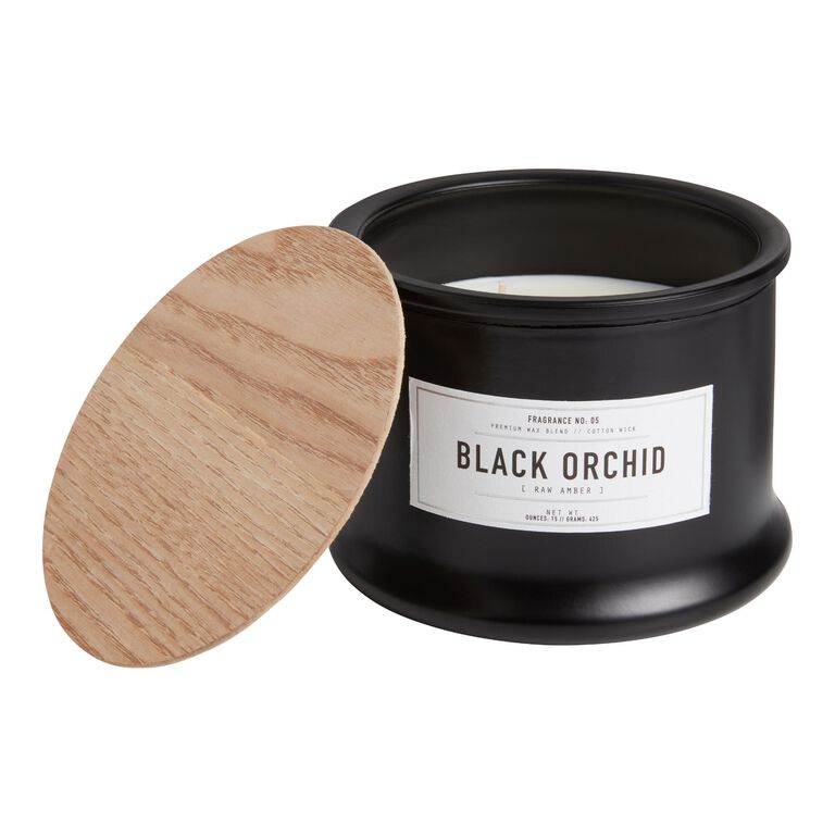 Matte Black Glass 2 Wick Scented Candle Collection image number 3