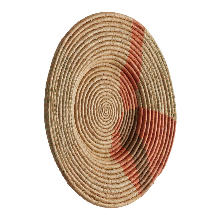 All Across Africa Orange And Tan Raffia Disc Wall Decor image number 2