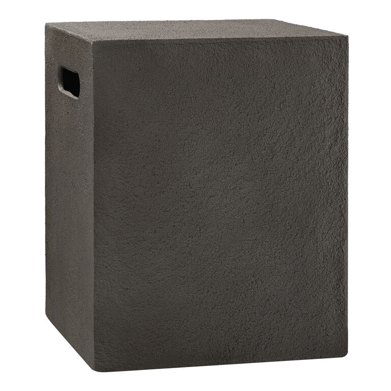 Negril Gray Faux Stone Propane Tank Holder End Table image number 1