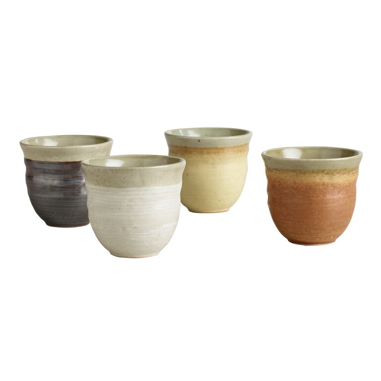 Fuji Rimmed Ceramic Teacup Set Of 4 image number 1