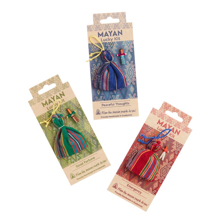 Multicolor Worry Doll Amulets Set of 3 image number 1