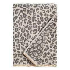 Gray and Ivory Leopard Print Towel Collection