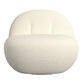 Agnes White Faux Sherpa Curved Upholstered Swivel Chair image number 2