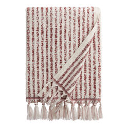 Ashlen Terracotta And White Striped Terry Towel Collection