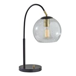 Edie Black Metal And Speckled Glass Table Lamp
