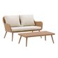 Simona Oatmeal All Weather Outdoor Loveseat & Coffee Table image number 0