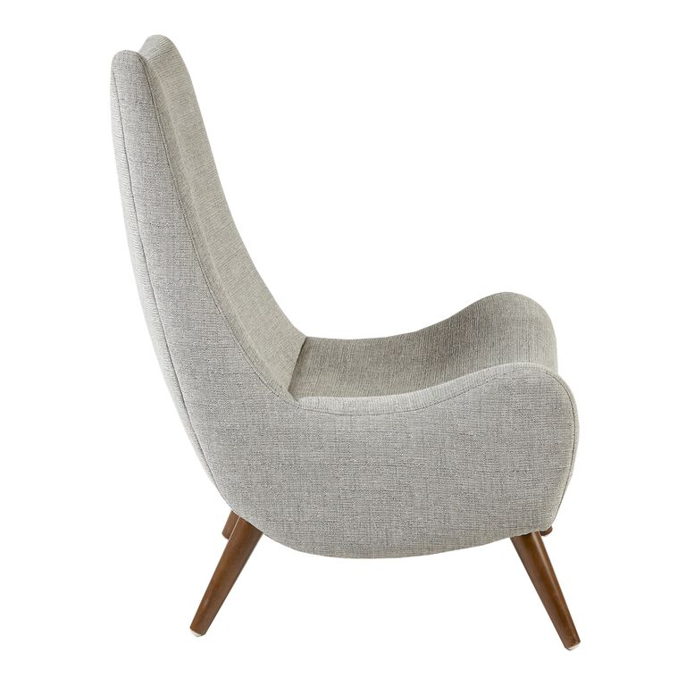 Tan Plush Curved Upholstered Chair image number 3