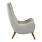 Tan Plush Curved Upholstered Chair image number 2