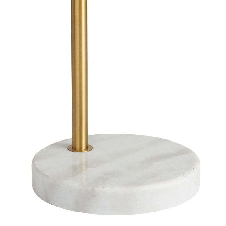 Hayden Brass And White Marble Arc Floor Lamp image number 5