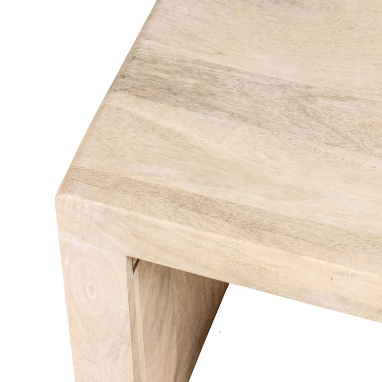 Haven Square Whitewash Mango Wood End Table image number 4
