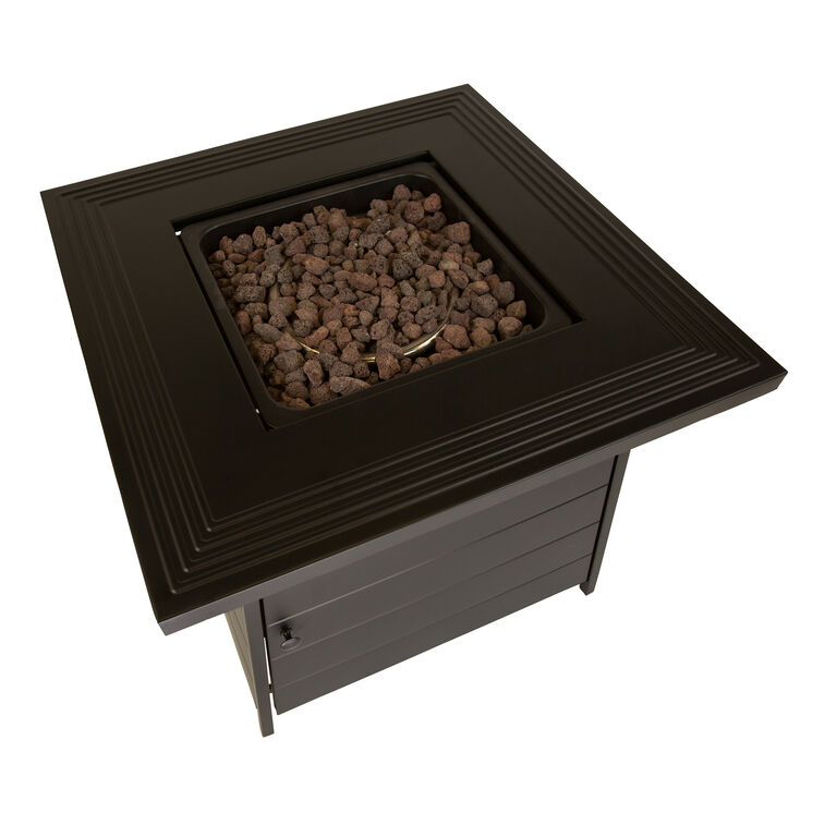 Emuco Square Black Steel Gas Fire Pit Table image number 5