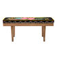 Bobi Multicolor Mango Wood Floral Upholstered Bench image number 1