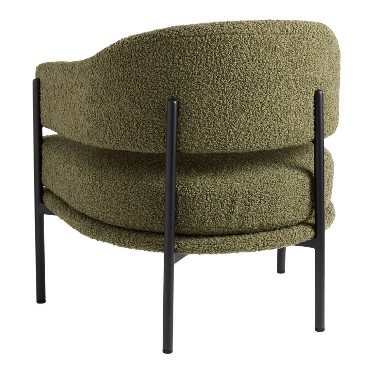 Rylan Moss Green Faux Sherpa Curved Back Chair image number 4