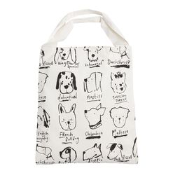Black And White Illustrated Dogs Canvas Tote Bag