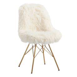 Cypress Ivory Faux Flokati Upholstered Chair