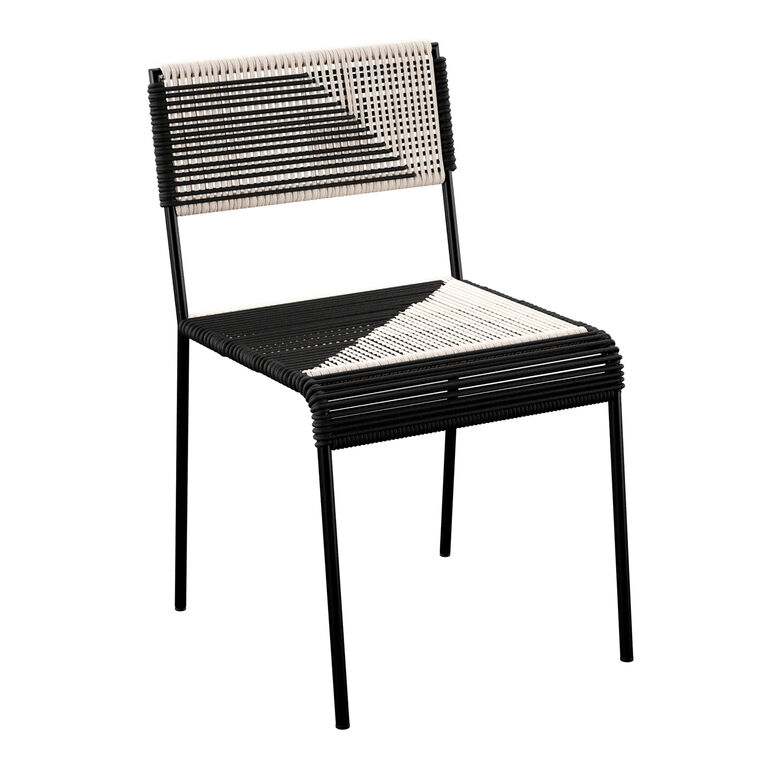 Manati Rope and Black Metal Outdoor Dining Chair 2 Piece Set image number 1