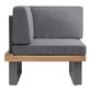 Alicante II Gray Metal and Wood Outdoor Sectional Corner image number 1