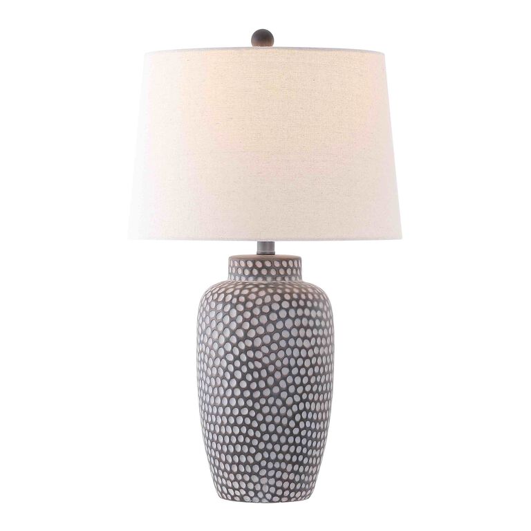 Jerlen Brown And White Organic Dot Table Lamp image number 3