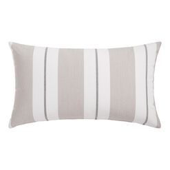 Sunbrella Linen Stripe Outdoor Lumbar Pillow