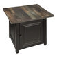 Molina Square Faux Wood and Bronze Steel Gas Fire Pit Table image number 2