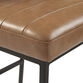 Katiya Cognac Faux Leather Tufted Upholstered Counter Stool image number 4