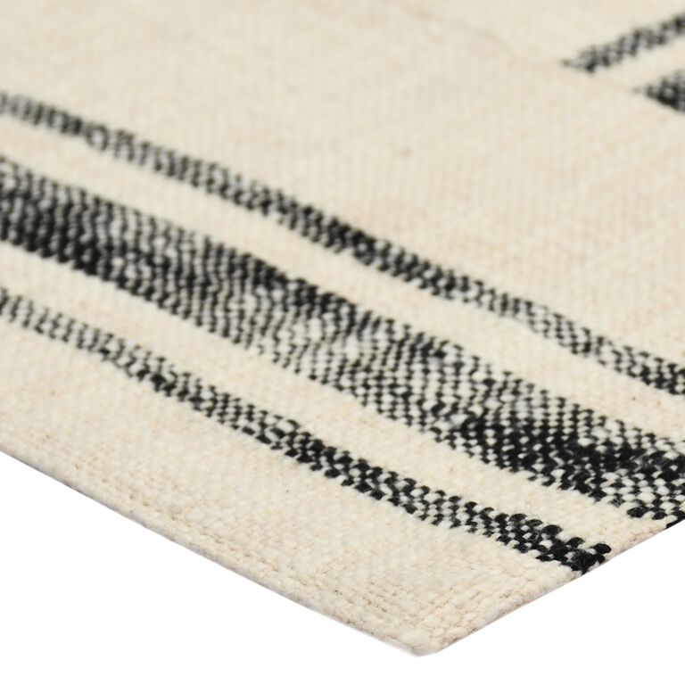 Ivory and Black Rustic Stripe Patch Placemats Set of 4 image number 2