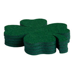 Green Felt Four Leaf Clover Coasters 4 Pack