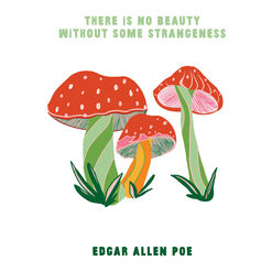 Buen Dia Strange Mushrooms Edgar Allan Poe Wall Art Print