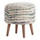 Canby Round Blue and Green Abstract Upholstered Stool image number 0