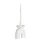 White Ceramic Arch Taper Candle Holder image number 0