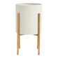 White Textured Honeycomb Planter With Gold Stand image number 0