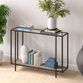 Tess Black Metal and Glass Top Console Table image number 2