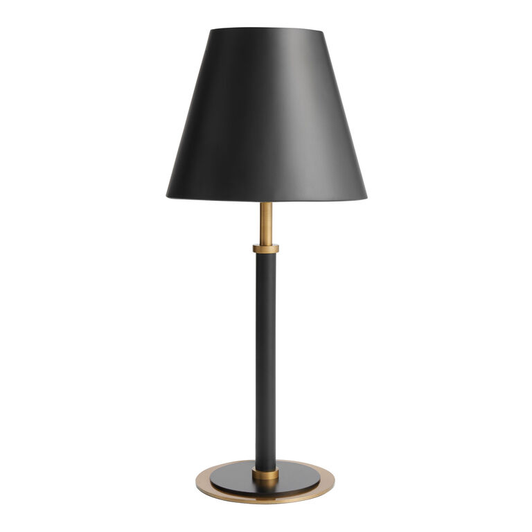 Arlo Black and Brass Metal Empire Shade Table Lamp image number 1
