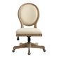 Paige Natural Linen Round Back Office Chair image number 1