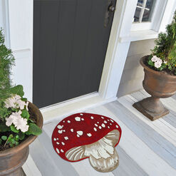 Red and White Mushroom Indoor Outdoor Rug