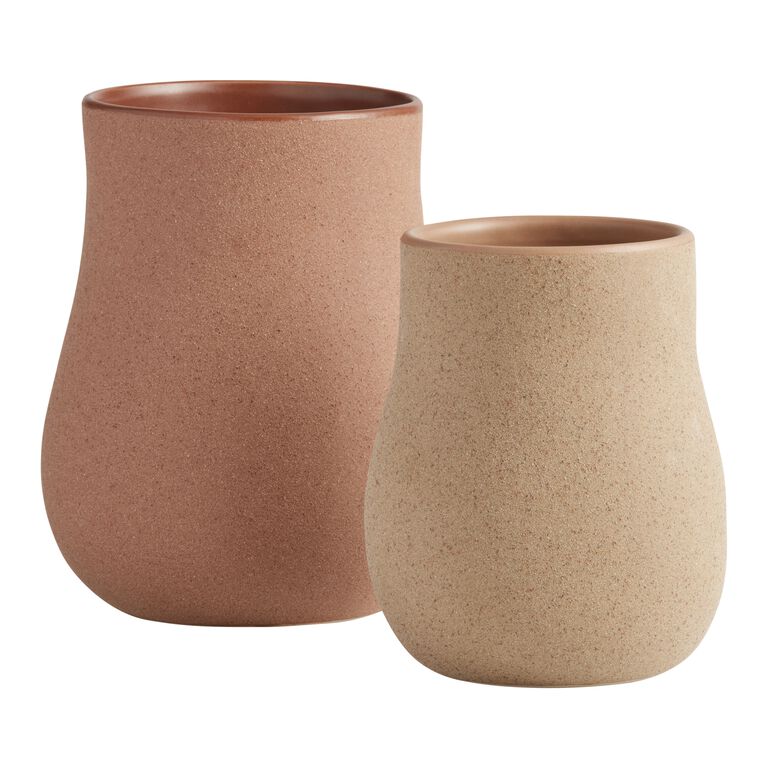 Small Curvy Textured Ceramic Vase image number 1