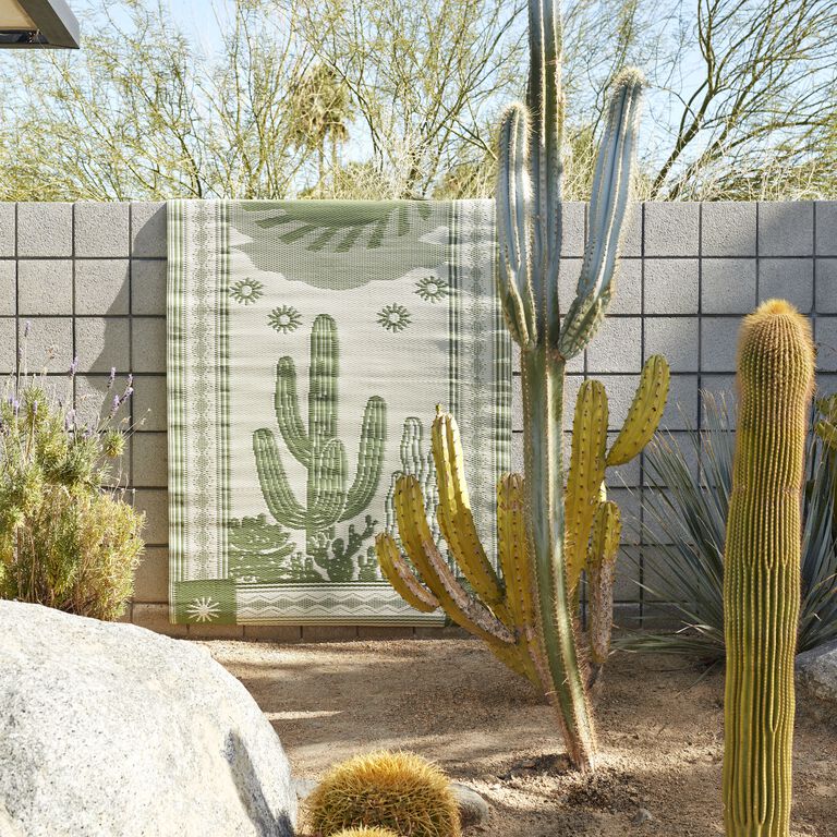Rio Green Cactus Reversible Indoor Outdoor Floor Mat image number 2
