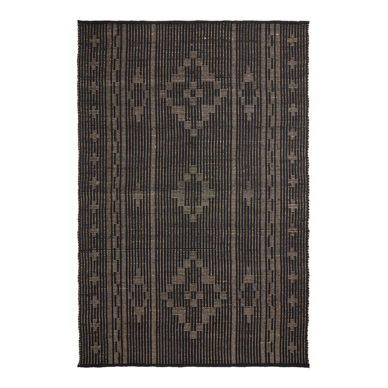 Dune Black and Natural Diamond Reversible Indoor Outdoor Rug image number 3