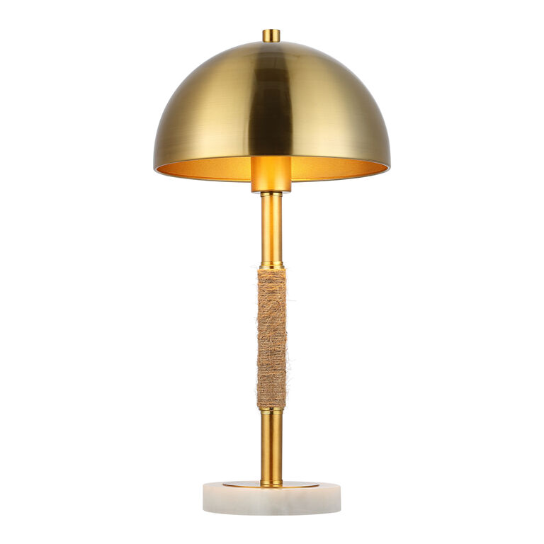 Abbey Metal Dome And Marble Base Table Lamp image number 1