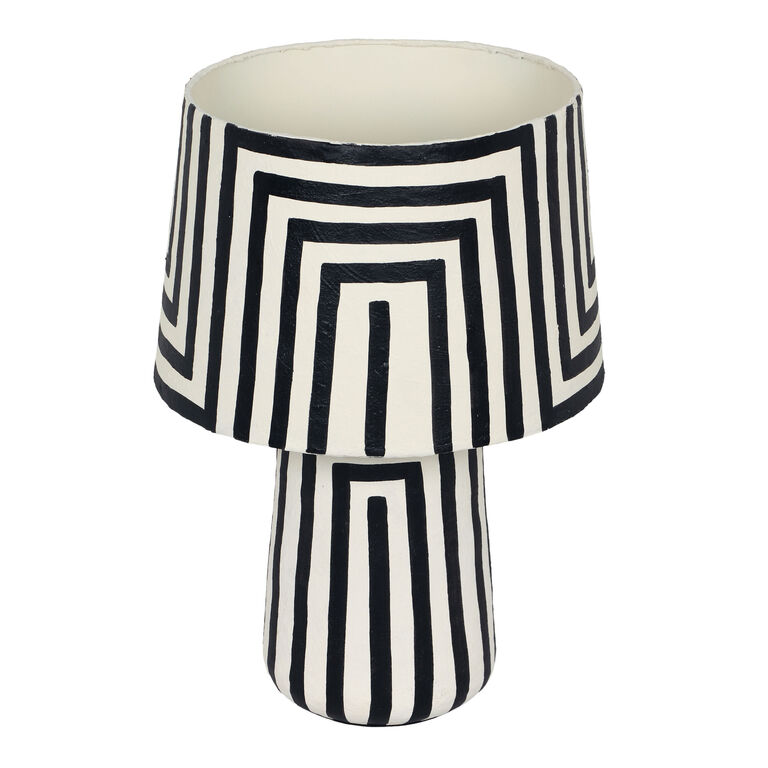 Parry Black and White Maze Stripe Table Lamp image number 3