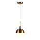 Frosted Glass and Brass Orb Pendant Lamp image number 0
