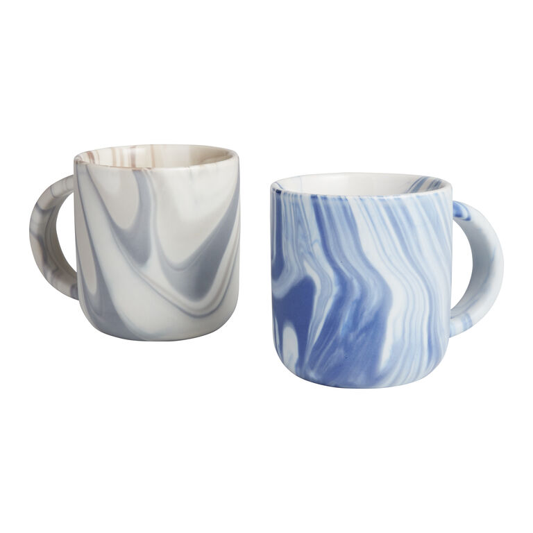 Marbled Ceramic Mug Set Of 2 image number 1