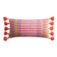 Fuchsia Multi Stripe Fringe Indoor Outdoor Lumbar Pillow image number 0